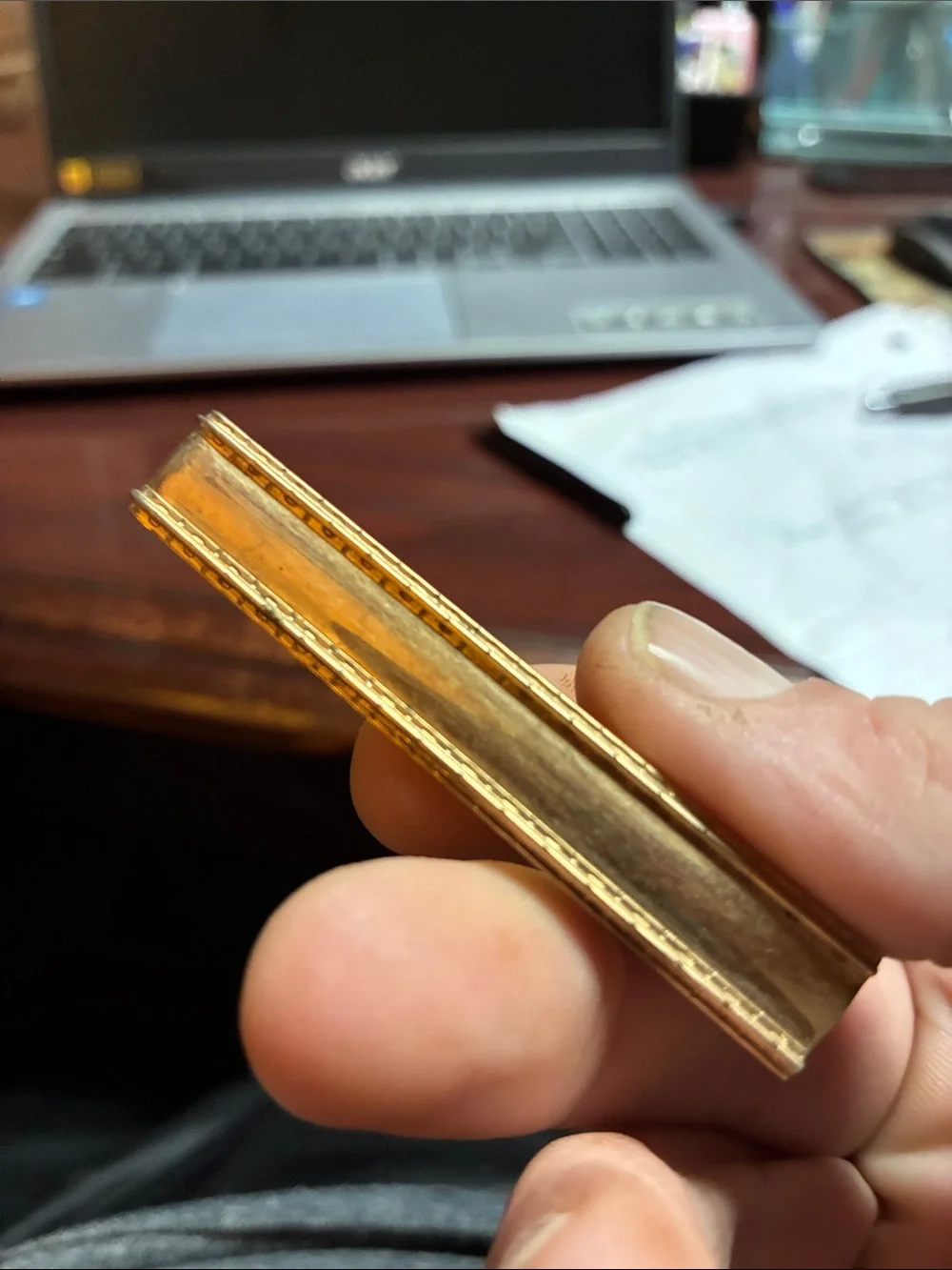 SWANK Gold Tone Men’s Money Clip with Subtle Textured Edge
